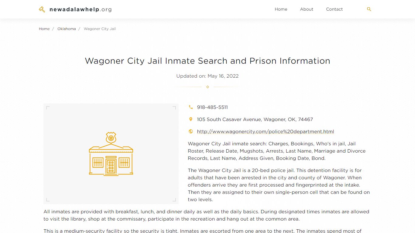 Wagoner City Jail Inmate Search, Visitation, Phone no ...